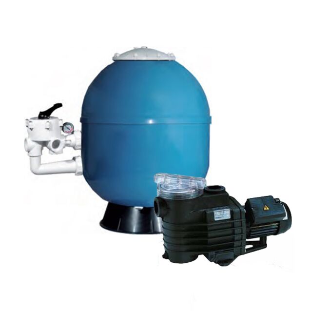 Фильтрационно-насосная установка песочная Fiberpool «VASO» ZVVTR520-71, загрузка песка 100 кг, насос 1 кВт, 220 Вольт, 9.5 м³/час, Ø 520 мм