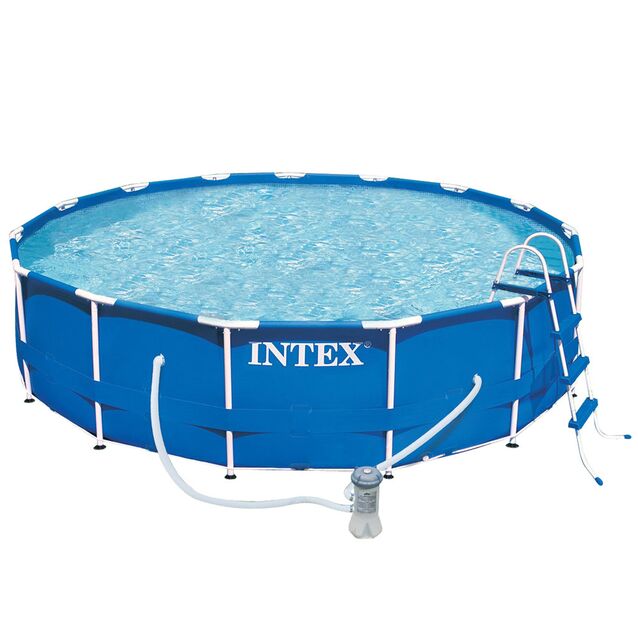 Каркасный бассейн Intex 28218,  фильтр картриджный, лестница, размер 366 × 99 см