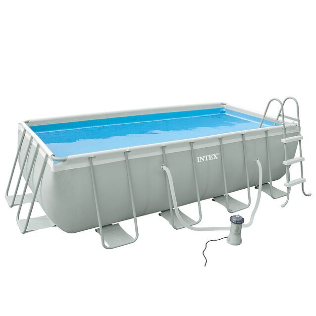 Каркасный бассейн Intex 54182/28350, фильтр картриджный, лестница, размер 400 × 200 × 100 см