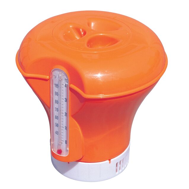 Плавающий дозатор с термометром Bestway 58209, диаметр Ø 185 мм, оранжевый