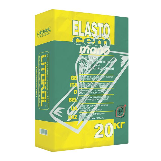Гидроизоляционная смесь эластичная Litokol ELASTOCEM MONO, 20 кг