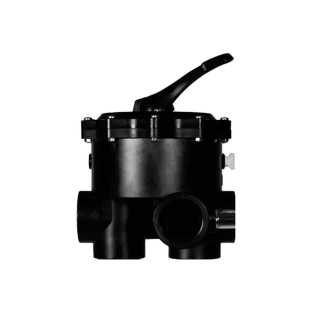 Клапан 6-ти позиционный многоходовой Praher SM20 PN3.5, клей-резьба, Ø 2 дюйма, ABS-пластик, чёрный