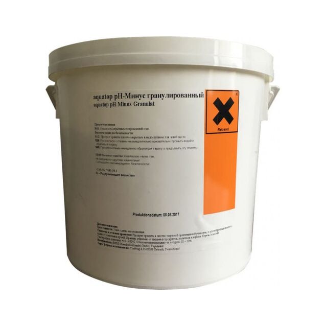 pH-минус гранулированный Aquatop 3020000171, 25 кг. Средство для понижения уровня pH воды