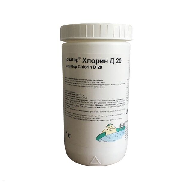Хлорин Д 20 в таблетках (органический) Aquatop 3020105741, 56%, 1 кг
