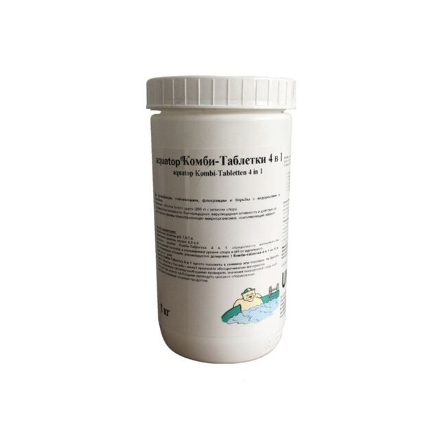Комби-Таблетки 4 в 1 Aquatop 3020106741, таблетки 200 г медленнорастворимые 90%, 1 кг