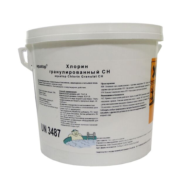 Хлорин CH гранулированный (неорганический) 70% Aquatop 3020113640, 10 кг